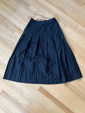 Vintage 80’s-Raw silk skirt- Black- size 14